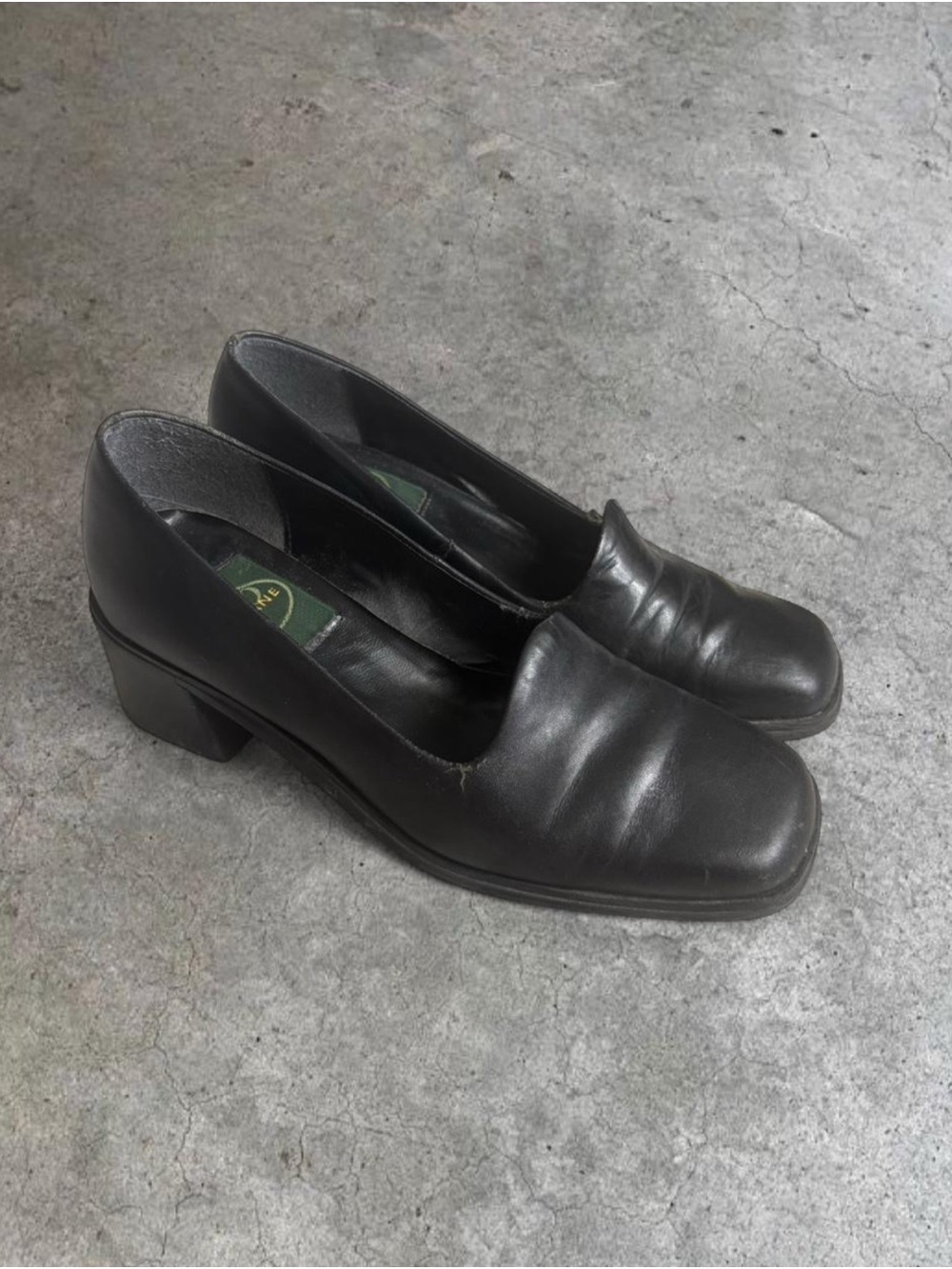 Classic Black Low Block Heel Pumps for Women